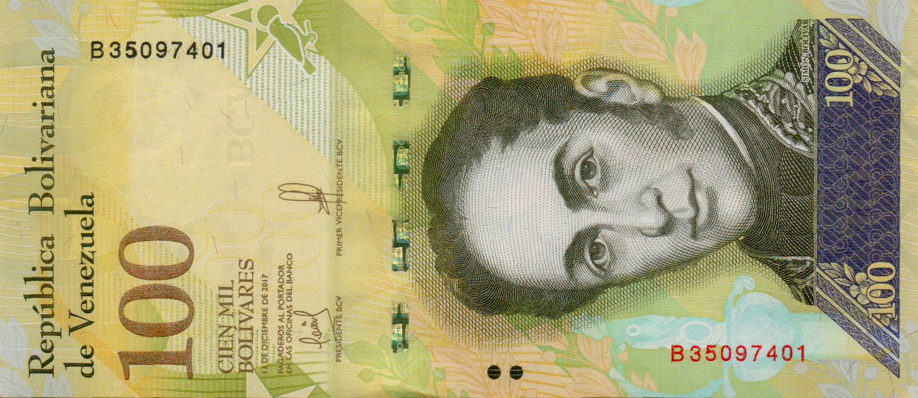 Venezuela 100000 2017 UNC P-100/b2